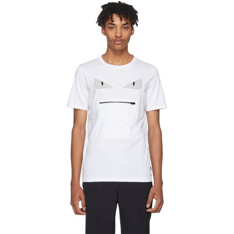 fendi tshirt white|fendi t shirt zip mouth.